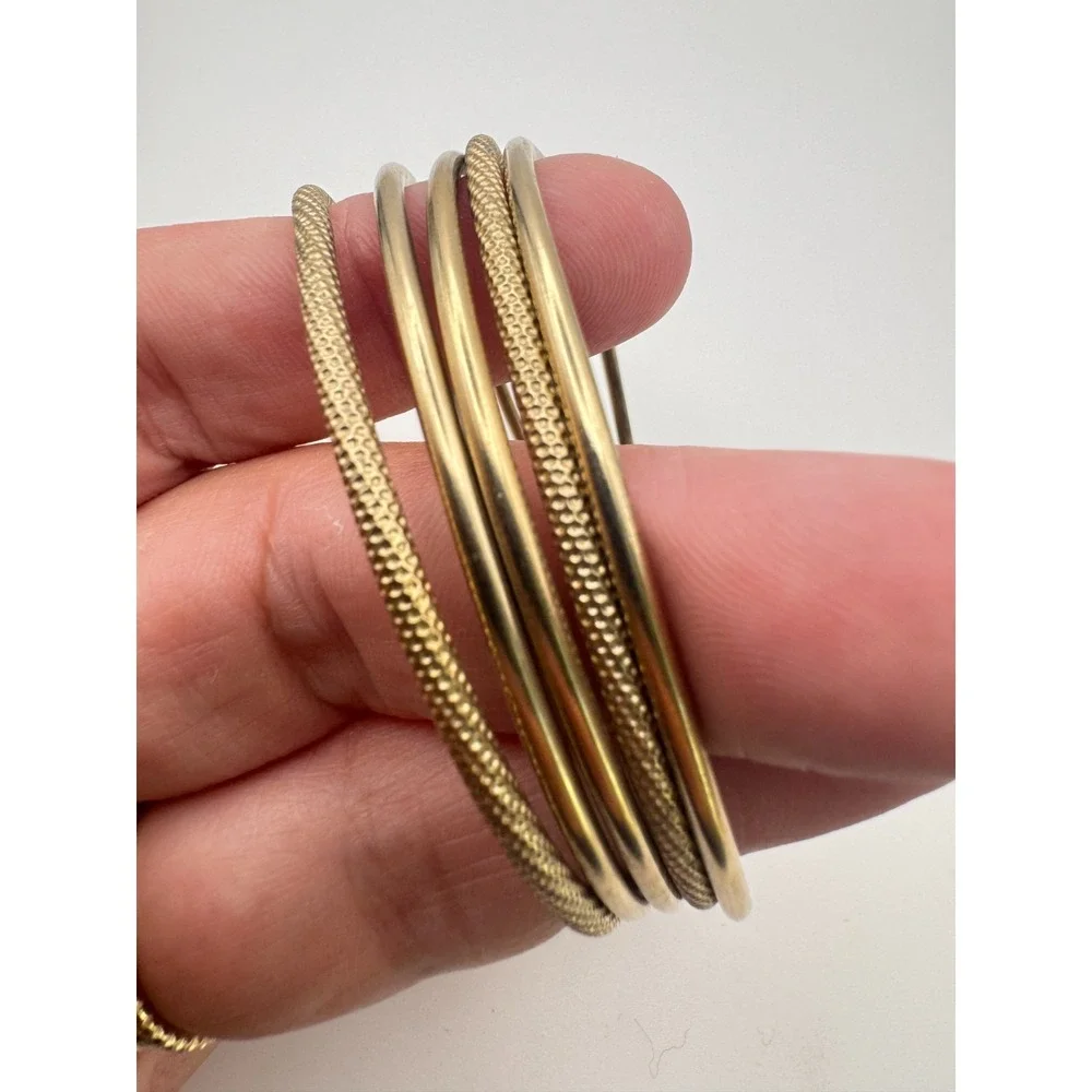Vintage REINAD Bangle Set Multi Strand Interlocking Rolling Bracelet 5th Ave NY